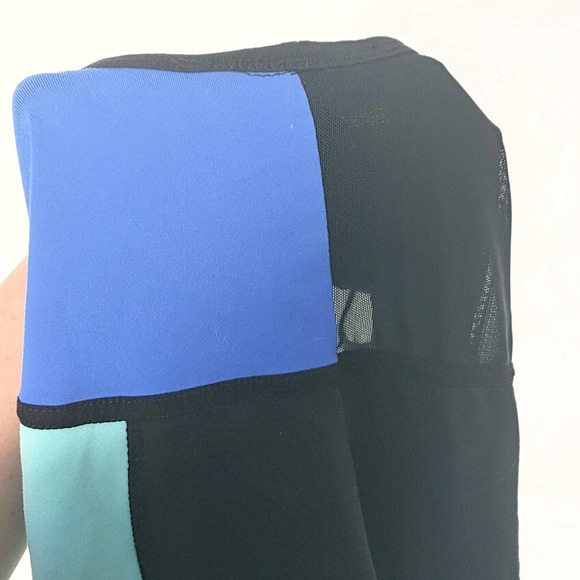 Blue Color Block Workout Sports Top Sz L - Picture 8 of 8